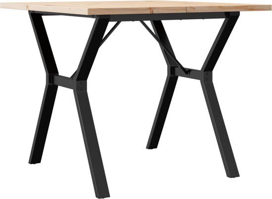 vidaXL Eettafel Y-frame 90x90x75,5 cm massief grenenhout en staal
