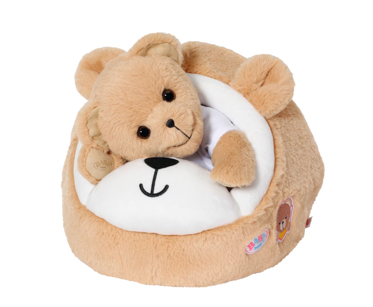 BABY born Bear Cave Doll Bed/Cot - Beige/White