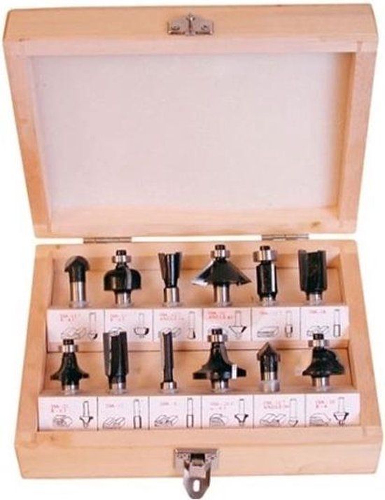 HiKOKI 500507 Proline 12-delige Frezenset in houten koffer - 8mm