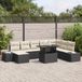 vidaXL Salon de jardin 9 pièces noir et crème polyrattan