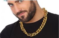 Atosa Gouden bling bling schakelketting met grove schakels - verkleed accessoire - rapper/hiphop/pimp kostuum