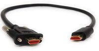 Systems HDMI 2.0 kabel 50 cm type A stekker naar stekker adapter schroefbaar in zwart