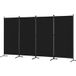 Angel Living paravent 4 panneaux paravent paravent pour salon jardin extérieur 324 x 180 cm (noir)