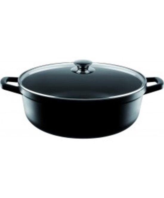 Castey Classic Yellow Line Hoge Braadpan met glazen deksel 20 cm