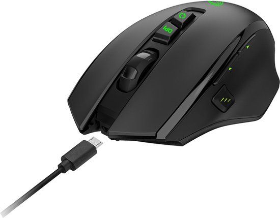 Qware Fresno Gaming Muis - Draadloos - Oplaadbaar - RGB - 3200 DPI - Zwart