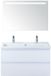 BES LED Vogue Badmeubelset 100 cm - Greeplijst in Kleur - Wit Hoogglans - Keramische Wastafel Wit 2 Kraangaten met Sence Spiegel