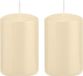 Trend Candles Bougie cylindrique/bougie tronc - 2x - blanc crème - 5 x 8 cm - 18 heures de combustion - avec film ignifuge