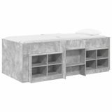 vidaXL Loft Bed Frame met Kast met plank 3 st Betongrijs Bewerkt hout
