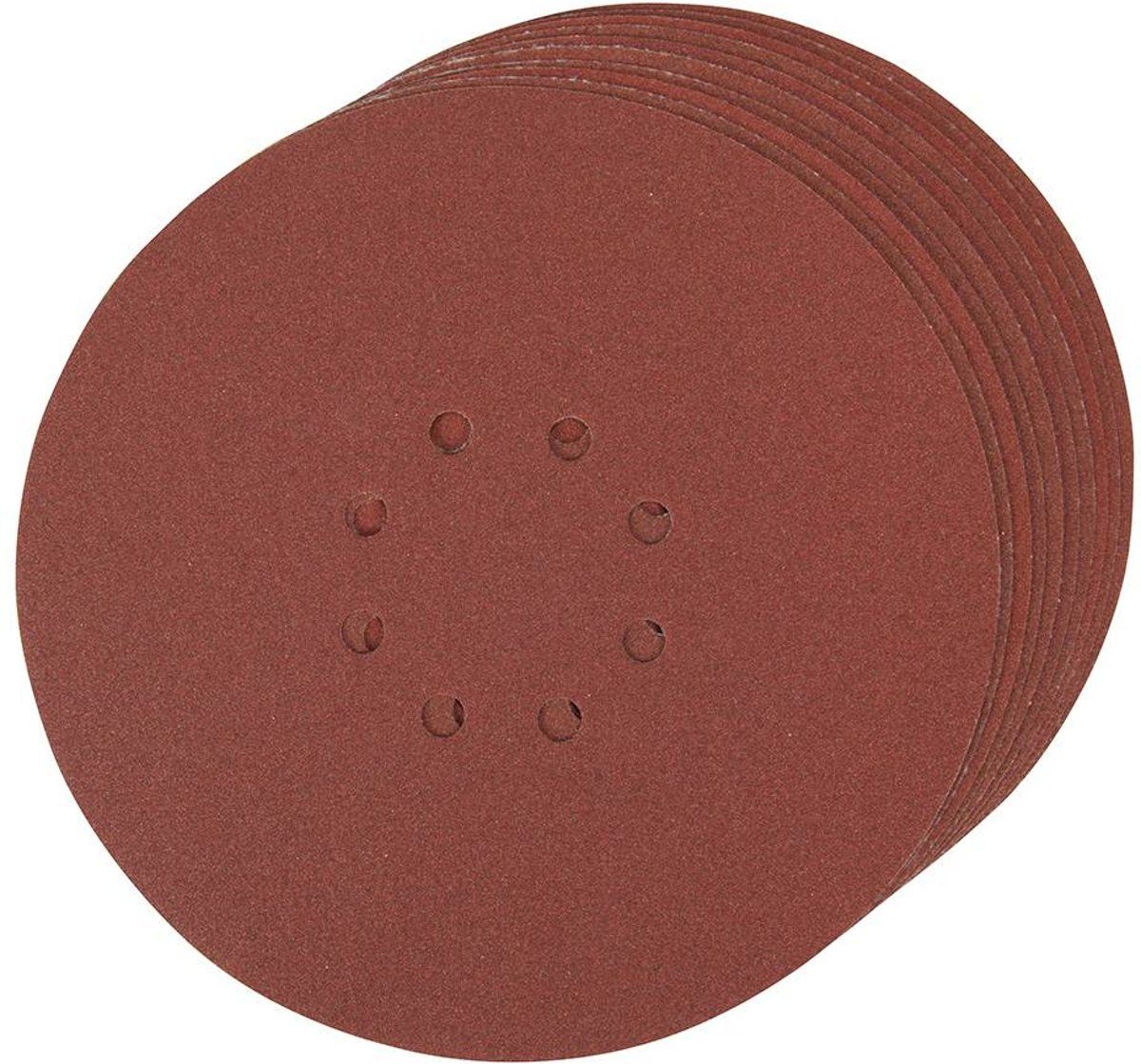 Silverline 225 mm Geperforeerde Klittenband Schuurvellen, 10 Stuks (120 Korrelgrofte