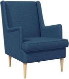 vidaXL Fauteuil Blauw Stof