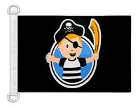 AZ FLAG Bootvlag Piratenjongen 45x30 cm Mesh Polyester Plastic Ringen