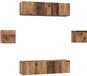 vidaXL Tv-meubelset - 6 stuks - Oud Hout - Bewerkt hout