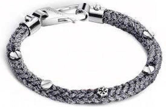 MOLECOLE JEWELS - MOLECOLE - Silver 925º & Cotton Rope Bracelet - Small 20cm - Men
