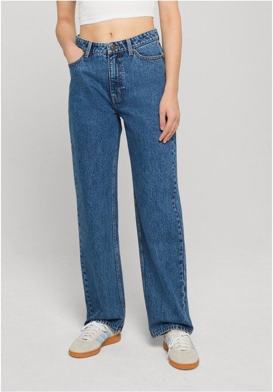 Urban Classics Ladies Mom Jeans Jeans donkerblauw Katoen