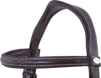 QHP Hoofdstel Luxe Stiksel - bruin - Pony
