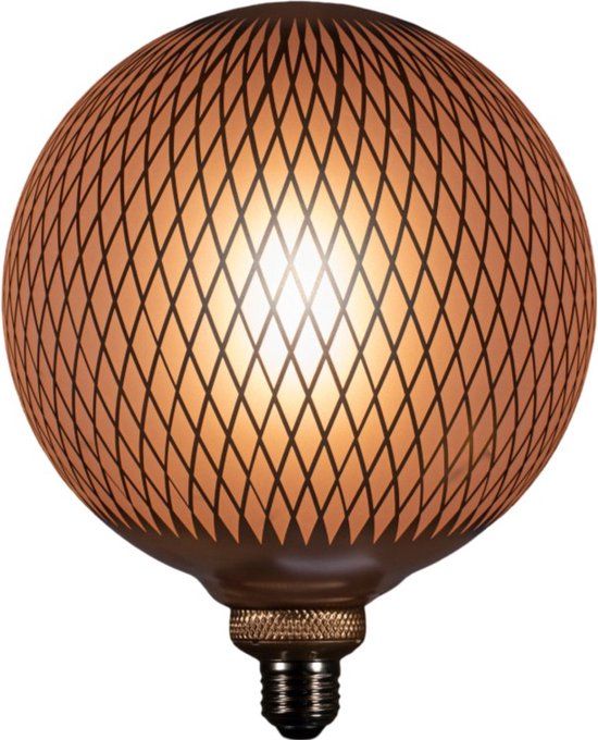 Annas Collection Led Bulb Grid Pattern Matt Gold 200 x 280 mm 5W-2200K
