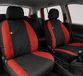 Auto Lupex Auto Accessori Autostoelhoezen compatibel met Panda vanaf 2012, Made in Italy, polyester-katoenweefsel, complete set (zwart - rood, 02 - rugleuning 50e50)