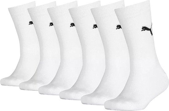 PUMA EASY Rider Kinder Sokken 6 Paar - Maat 23-26 - Wit