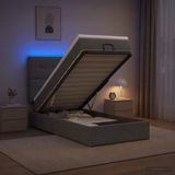 vidaXL Ottomaans bed met matras en LED-verlichting, donkergrijs, 80 x 200 cm, stof