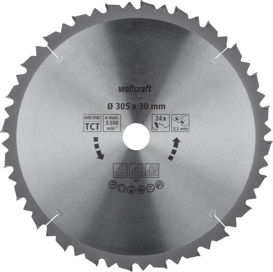 wolfcraft - Kap- en verstekzaagblad HM, serie bruin - 6554000