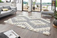 Mint rugs Vloerkleed Handira - crème/grijs (groot ruit) 155x230 cm