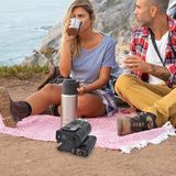 Merkloos / Sans marque Wan GmbH Draagbare Campingverwarming - Compacte Kachel - Buiten Verwarmen - Energiebesparend Ontwerp - 25x27x25 cm - Zwart