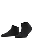 FALKE Family kort eenkleurig katoen sneakersokken enkelsokken dames zwart - maat 35-38