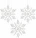 Decoris Kersthangers - 3x - sneeuwvlokken - 12ST - wit - 10 cm
