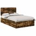 vidaXL Bedframe with Drawer Smoked Oak 120 x 200 cm Engineered Wood
