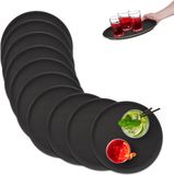 Merkloos Relaxdays Horeca Dienblad - Set van 10 - Antislip - Rond - Ø 35 cm - Zwart