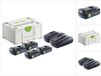 Festool set d'énergie 4x BP 18 Li 3.0 C batterie 18 V 3,0 Ah / 3000 mAh Li-Ion ( 4x 577658 ) + TCL 6 DUO chargeur double ( 577017 ) + Systainer
