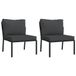 VidaXL Tuinstoelen met grijze kussens, 2 stuks, staal, 60x74x79 cm