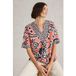 White Stuff Ash Linen Blend Top Corail Imprimé
