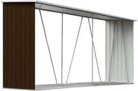 vidaXL Haardhoutschuur 330x84x152 cm gegalvaniseerd staal bruin