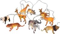 Svenska Living Kerstverlichting lichtsnoer - safari dieren - 170 cm - batterij - 10 leds