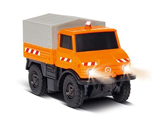 Carson 1:87 MB Unimog U400 Communal 100% RTR, op afstand bestuurd voertuig, rijklaar model, met ledverlichting en schakelbaar waarschuwingslicht, zeer kleine draaicirkel, perfect voor dioramen, 500504125