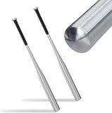 Merkloos / Sans marque Relaxdays 2x baseballknuppel aluminium - 34 inch - zilver/zwart