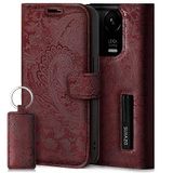 SURAZO Premium Hoes voor mobiele telefoon voor Xiaomi 14 5G, van leer – klapbaar, echt leer, beschermhoes met magneet, kaartenvak, RFID-bescherming, bloemenpatroon, flipcase, portemonneehoes, leren