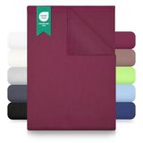 GREEN MARK Textilien vlaklaken 100% katoen – Klassiek laken zonder elastiek, zacht voor de huid, makkelijk te onderhouden, wasbaar op hoge temperatuur – Bordeauxrood – 240x275 cm