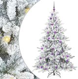 vidaXL Sapin de Noël artificiel pliable blanc 180 cm PVC et acier