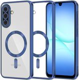 Techsuit Hoesje geschikt voor Samsung Galaxy A18/A17 - Luxury Crystal Back Cover - Geschikt voor MagSafe - Transparant/Donkerblauw