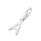 Giorgio Martello Milano Giorgio Martello Letter A Charm 2023 | Rhodium-Plated 925 Sterling Silver Charm | Unisex | Bracelet Charm