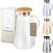 ACQUA DI AMALFI® Carafe à eau 2 litre avec couvercle en inox/bambou