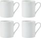 Mikasa Egret Mokenset van fijn porselein, 4 x klassieke witte kopjes voor thee en koffie, 380 ml, geschenkverpakking en vaatwasmachinebestendig