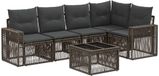 vidaXL Banc de jardin 6 pièces gris et gris foncé polyrotin