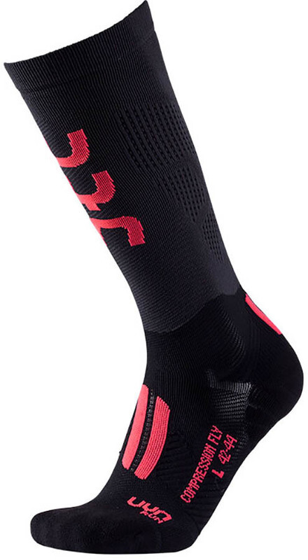 UYN Run Compression Fly Hardloopsokken Dames grijsoranje 3536 2019 Compressiesokken