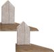 Item International Deurstopper beachhouse - 2x - huis - donkerbruin - hout - 16 x 6 x 12 cm