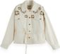 Scotch & Soda Veste légère Femme Coton Fleurie Beige Taille L