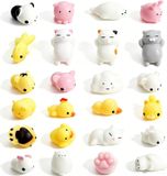 Kawaii Squishies - Set van 24 - Zacht siliconen speelgoed - Anti-stress knijpen - Mini squishy dierenspeelgoed