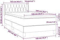 vidaXL Boxspringbed met matras, donkergrijs, 100x200 cm, fluweel